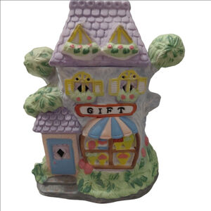Decor Gift Shop House Figurine One Size Purple Green like new